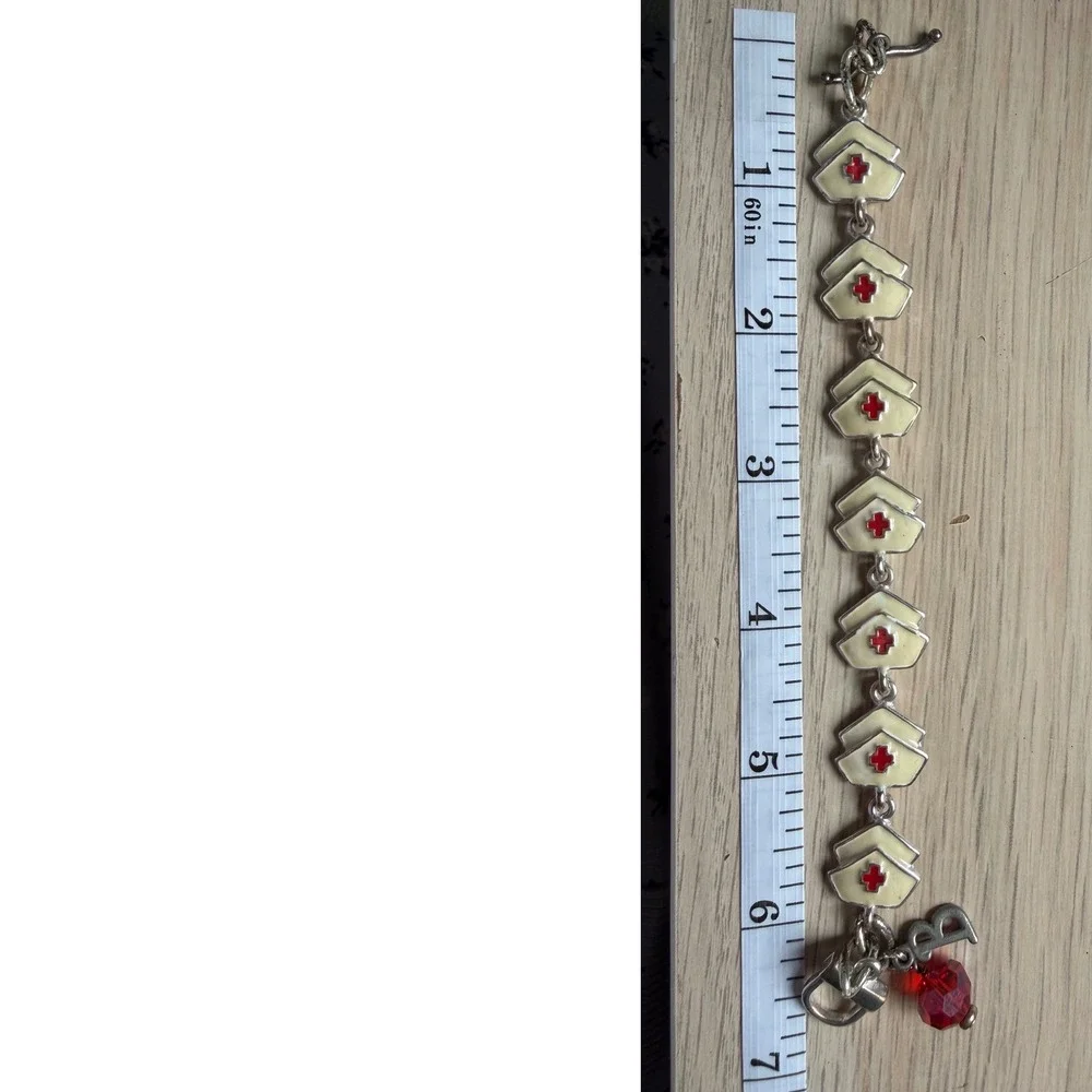 Y2K Vintage Nurse Hospital Cap Charm Bracelet Gifting